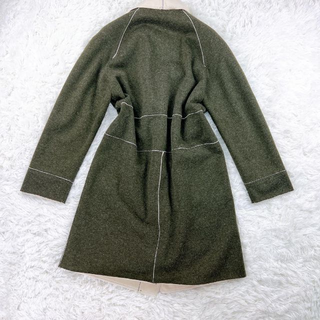 美品 FENDI フェンディ ロングコート ムートンコート グレー