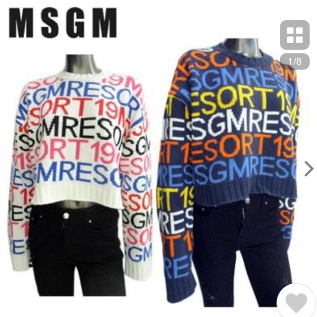 MSGM トップス  ロゴ　ニット セーター