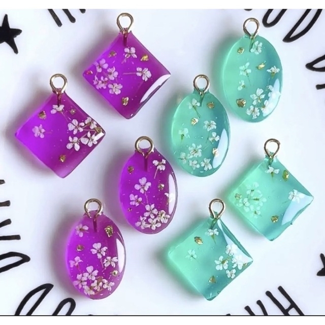 確認用ですNo.799♡チャーム♪レジンパーツ♪ 押し花♪パープル