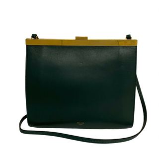 極 美品 保存袋付き セリーヌ ミニ クラスプ がま口 レザー ショルダー
