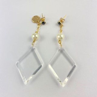 新品 アクセサリー ピアス ホワイト ゴールド durfé ロング 結婚式(ピアス)