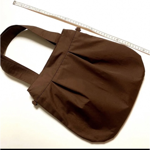 ハンドメイド　グラニーバッグ　バルーンバッグ　トートバッグ　ショルダー　ブラウン ハンドメイドのファッション小物(バッグ)の商品写真