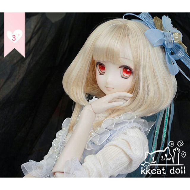 DM08 BJD 1/3 人形 ドール 用ウィッグ カツラ 耐熱 ハンドメイド-