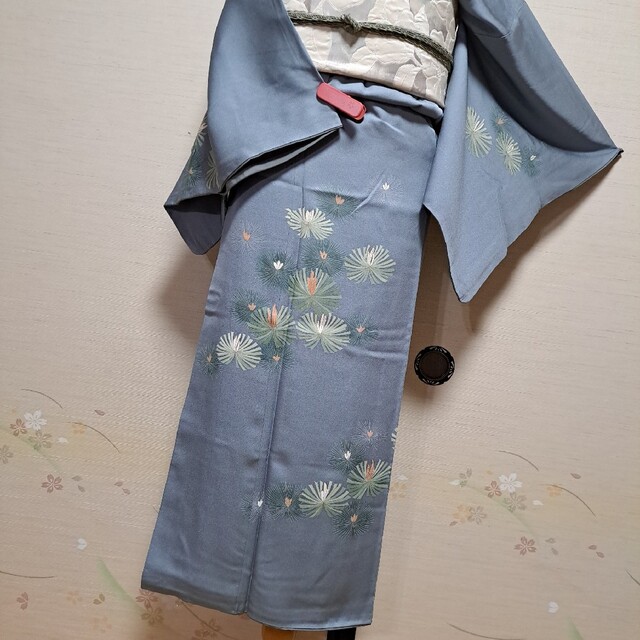 正絹 草花文 金彩 いせたん 付下げ5点セット - 着物
