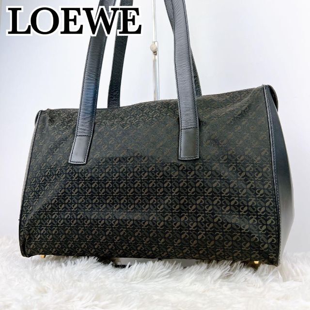 美品 Loewe ロエベ トートバッグ ハンドバッグ ブラック アナグラム