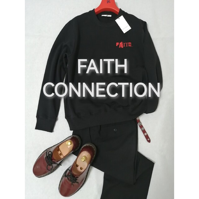 ★新品・メンズ★【Faith Connexion】スウェット 胸ワンポイント 黒