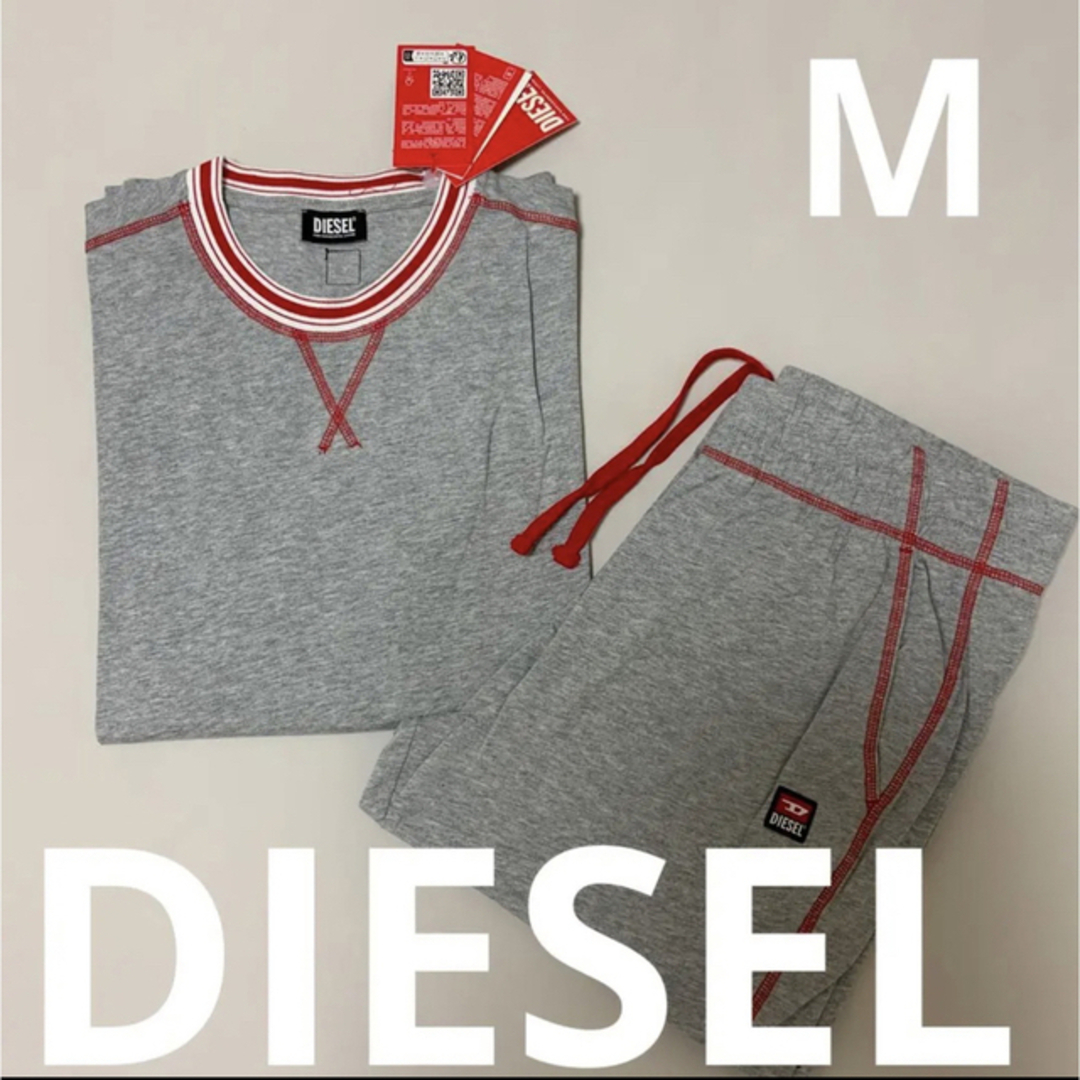 DIESEL(ディーゼル)の洗練されたデザイン　DIESEL　ルームウェア　ラウンジウェア　グレー　M メンズのトップス(Tシャツ/カットソー(七分/長袖))の商品写真