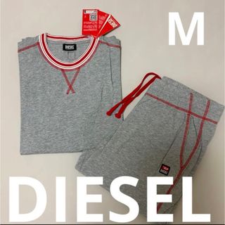 ディーゼル(DIESEL)の洗練されたデザイン　DIESEL　ルームウェア　ラウンジウェア　グレー　M(Tシャツ/カットソー(七分/長袖))