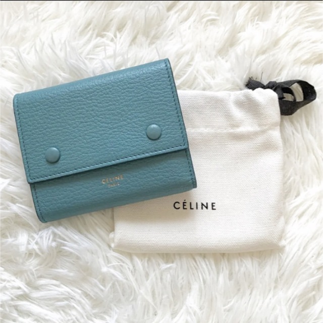 激安大特価！】 celine セリーヌ 三つ折り財布 バイカラー ミニ celine 財布