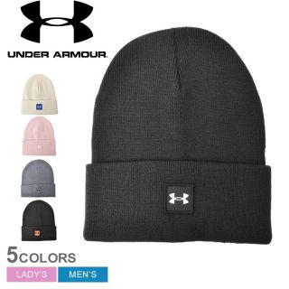 アンダーアーマー(UNDER ARMOUR)のアンダーアーマー ニット帽  HALFTIME BEANIE  ブラックレッド(ニット帽/ビーニー)