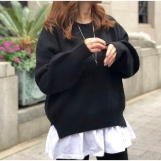 ザラ(ZARA)のselect shop K ☆ Side slit knit  (Black)(ニット/セーター)