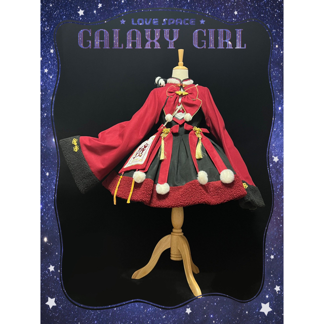 恭喜發財 フルセット☆赤 華ロリ しゅくれどーる ロリィタ ロリータ