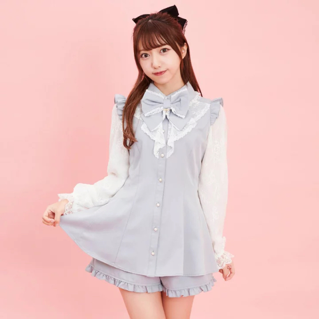 SecretHoney】 レースラッフルセットアップ ブルー 激安/新作 35%割引