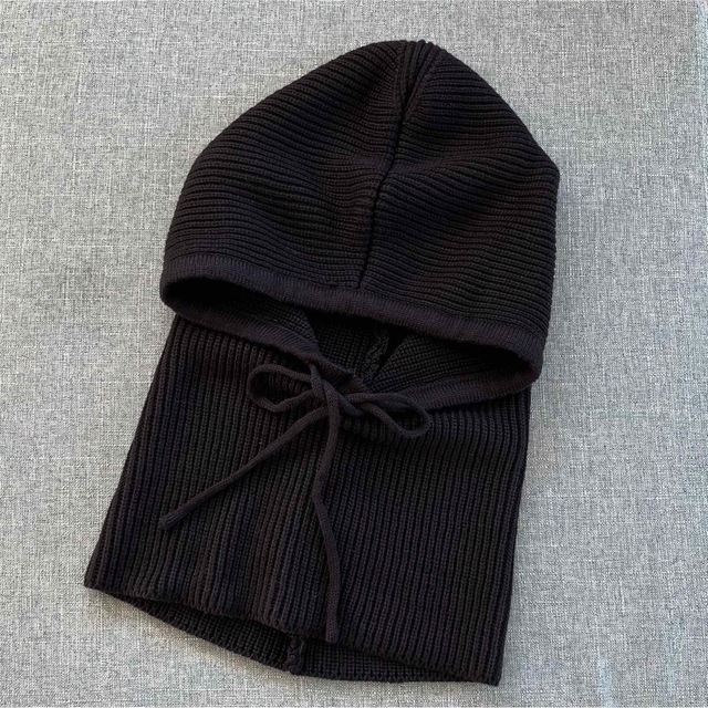 バラクラバ ニット帽 防寒 ネックウォーマー スヌード フード 韓国 ブラック レディースのファッション小物(ネックウォーマー)の商品写真