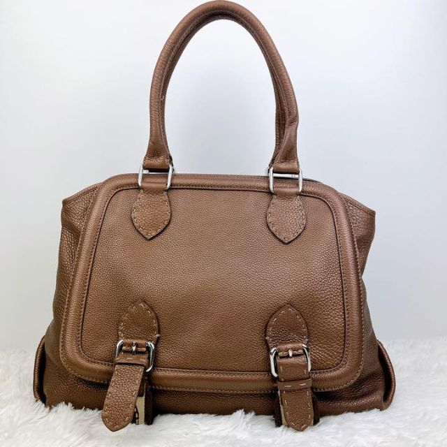 良品✨ FENDI フェンディ トートバッグ ハンドバッグ セレリア ブラウン