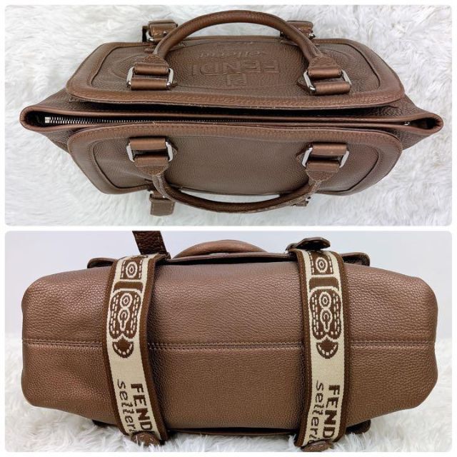 良品✨ FENDI フェンディ トートバッグ ハンドバッグ セレリア ブラウン