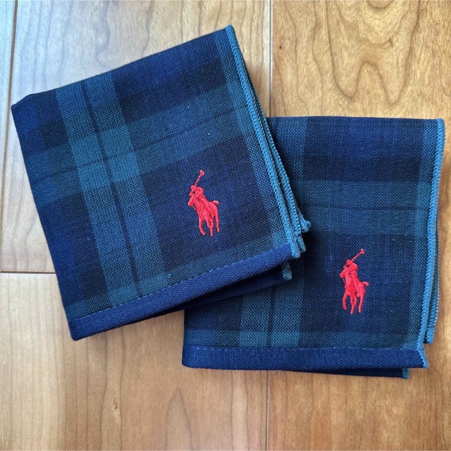 Ralph Lauren(ラルフローレン)の新品☆ラルフローレン　ブラックウォッチ　ミニタオル  2枚 メンズのファッション小物(ハンカチ/ポケットチーフ)の商品写真