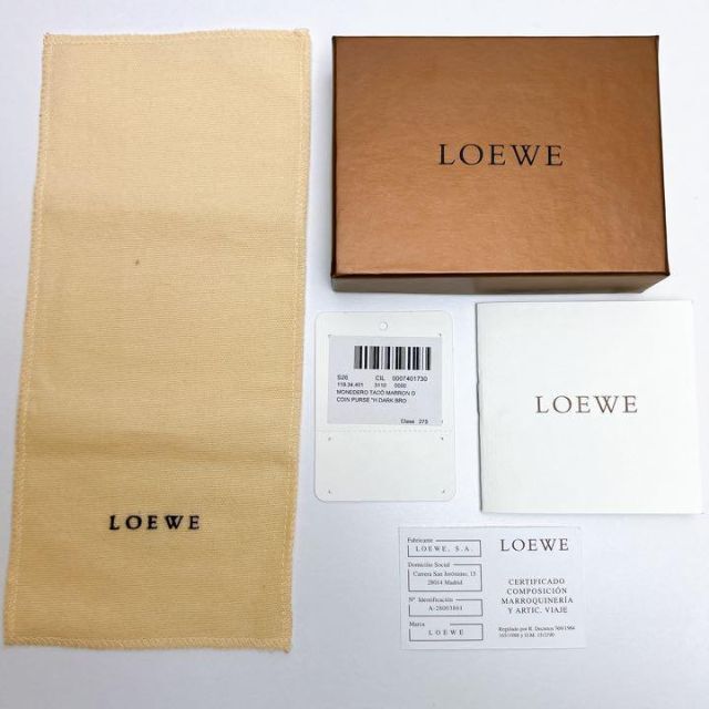 新品未使用 LOEWE ロエベ コインケース 馬蹄型 ブラウン 金具ロゴ 財布