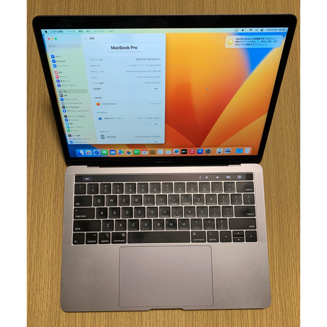 完璧 - Apple MacBook 13インチ 256GB 8GB 2018 Pro ノートPC