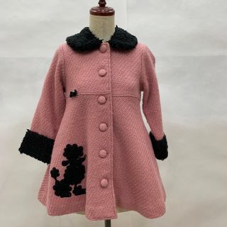 シャーリーテンプル(Shirley Temple)のシャーリーテンプルのピンクのコートと黒地にビーズ刺繍のカーディガン(120㎝)(コート)