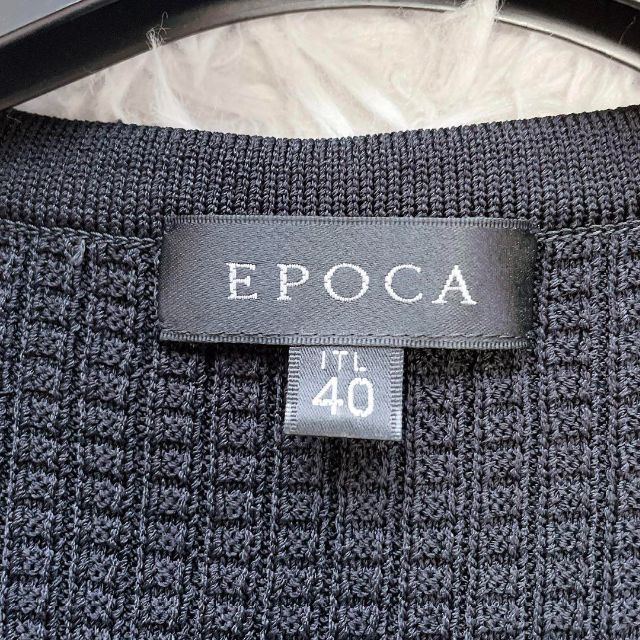 美品】EPOCA カーディガン 花柄 アップリケ 長袖 黒 40 M www