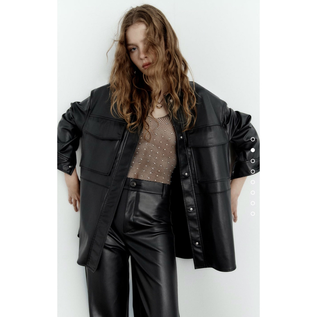 ZARA - ZARA フェイクレザー シャツ ジャケット の通販 by ZARA - ZARA フェイクレザー シャツ ジャケット の通販 by
