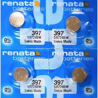 renata酸化銀397ボタン電池４個セット(その他)