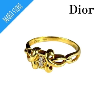 Dior - DIOR 750 18K YG ダイヤモンド ヴィンテージ リングの通販｜ラクマ