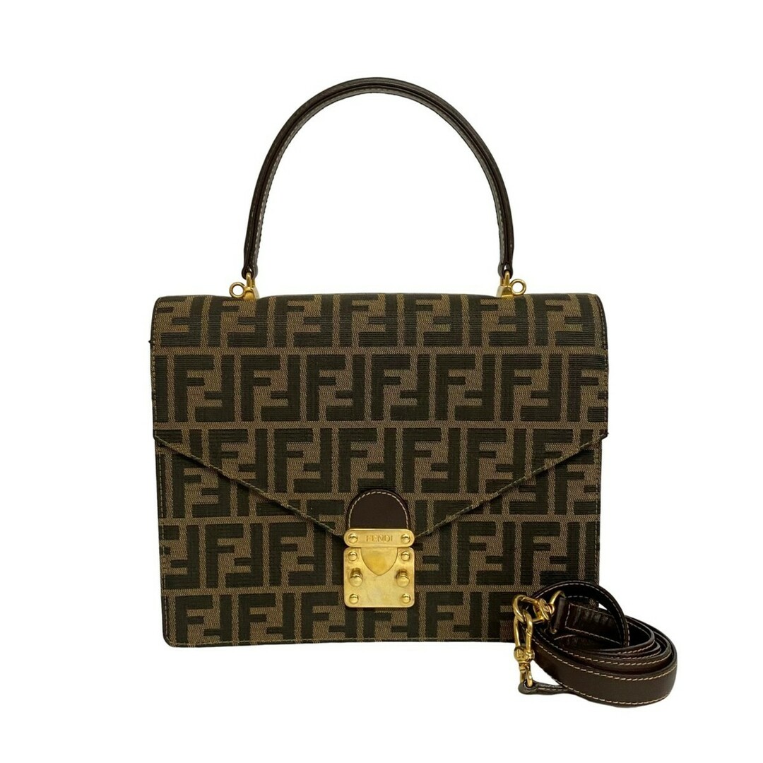 大人気新作 本革 レザー ロゴ FF 柄 ズッカ フェンディ FENDI 美品 極