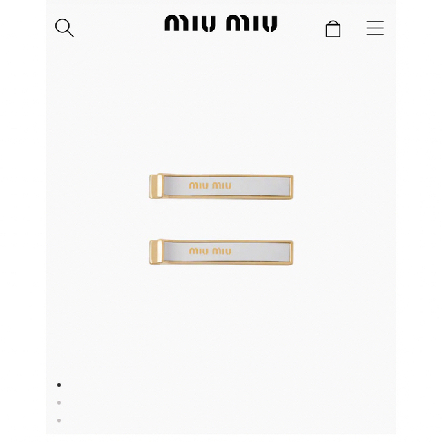 お買い得モデル miumiu - miumiu☆メタルヘアクリップ ホワイト