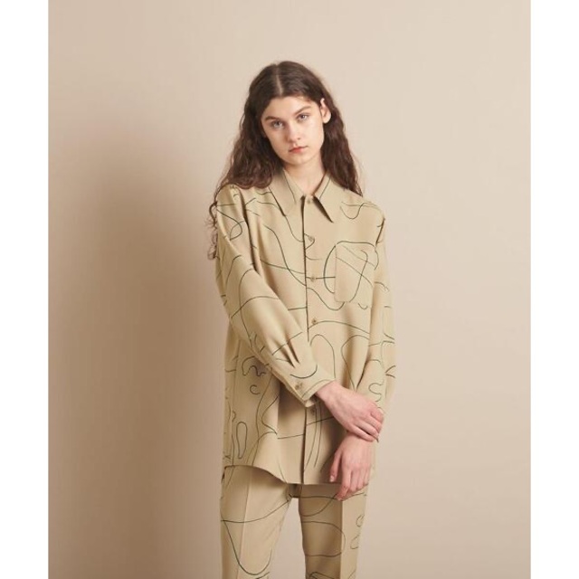 steven alan - <Steven Alan>CURVE PRINT SHIRT/シャツ ベージュSの