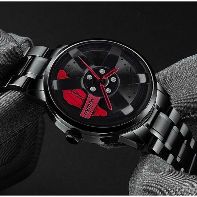 買収 YOLAKO 正規品ホイール腕時計 新品 限定販売 レッドカラー