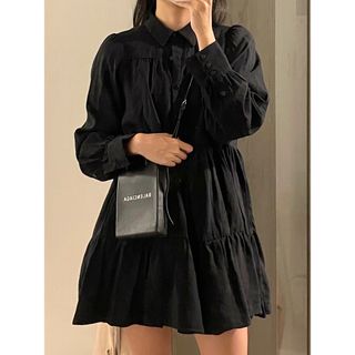 ザラ(ZARA)のZARA ワンピース フレア チュール ブラック(ミニワンピース)