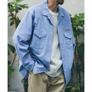 サニーレーベル(Sonny Label)の【ブルー】『別注』ELY*Sonny Label 開襟シャンブレーシャツ(シャツ)