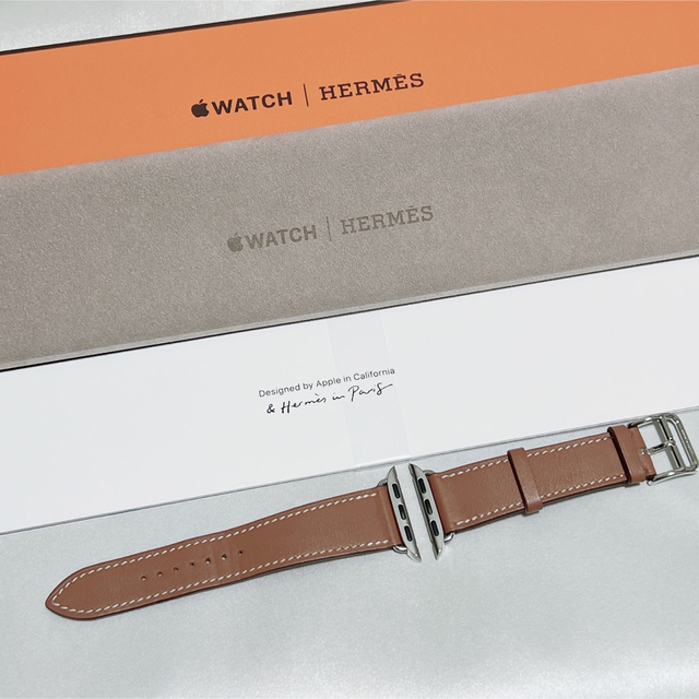 0211-5】HERMES/AppleWatch レザーベルト【ゴールド】-