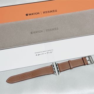 アップルウォッチ(Apple Watch)の【0211-5】HERMES／AppleWatch レザーベルト【ゴールド】(その他)