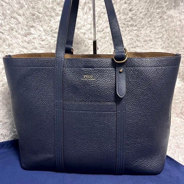 ✨極美品✨ポロラルフローレン トートバッグ シボ革 本革 大容量A4可