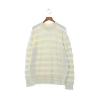 sacai サカイ ニット・セーター 2(M位) ベージュx白(ボーダー) 【古着】【中古】