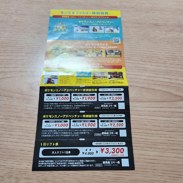 鹿島槍スキー場　リフト割引券 チケットの施設利用券(スキー場)の商品写真