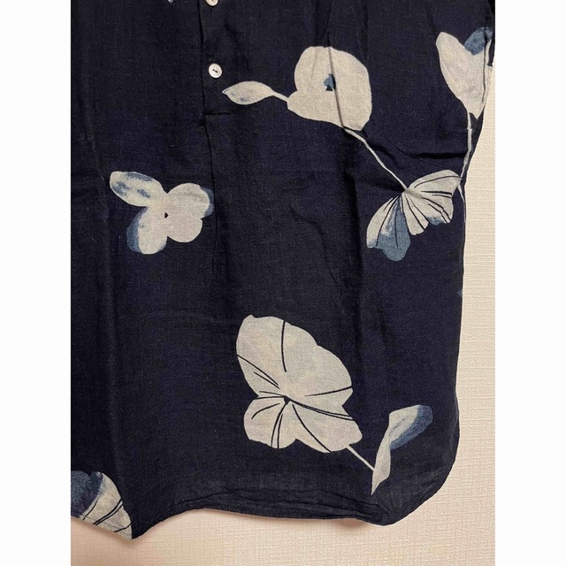 着用少なめ パラスパレス 藍染の花柄シャツ インディゴ 手書き