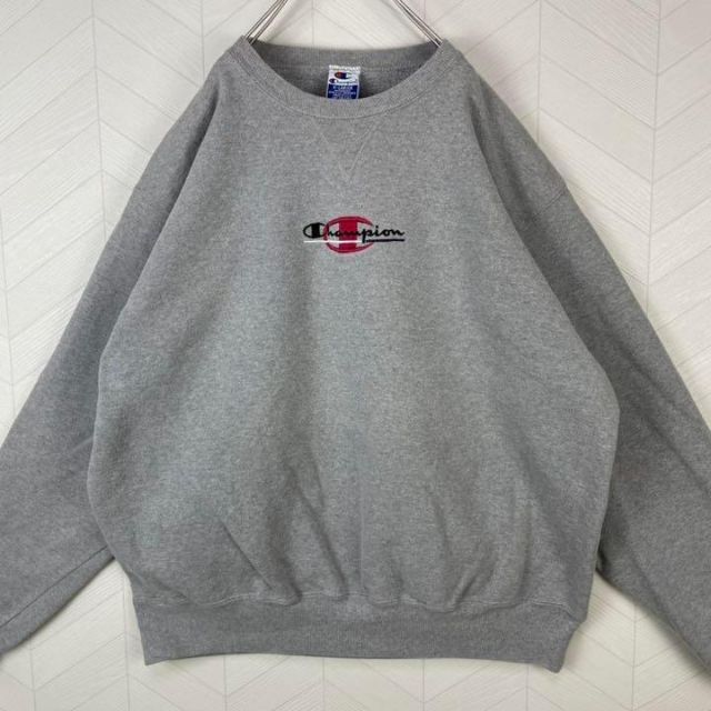 卓抜 激レア90s USA製 チャンピオン トレーナー 刺繍ロゴ 太アーム
