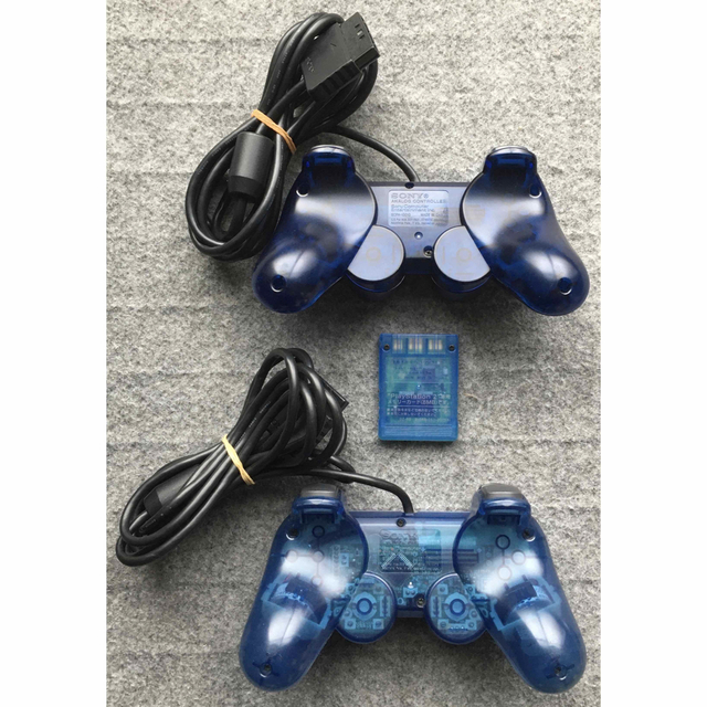 PlayStation2(プレイステーション2)のPS2 ブルー 付属品セット エンタメ/ホビーのゲームソフト/ゲーム機本体(家庭用ゲーム機本体)の商品写真