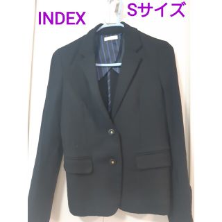 インデックス(INDEX)のINDEX 黒　ボタンジャケット　Sサイズ(テーラードジャケット)