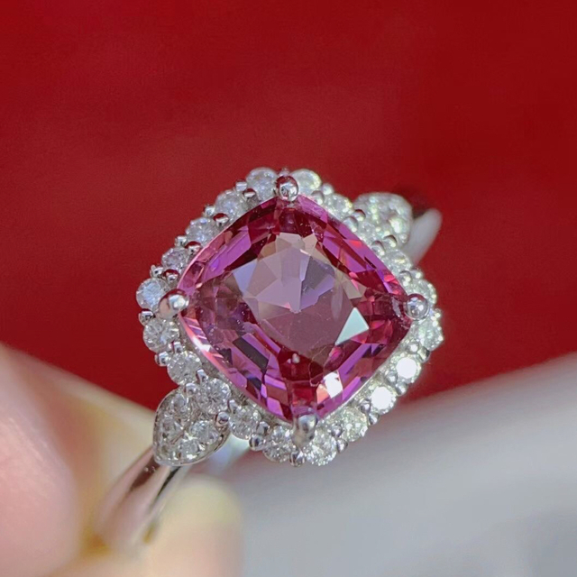 天然スピネル ダイヤ リング 1.9ct k18 ¥ - リング(指輪)