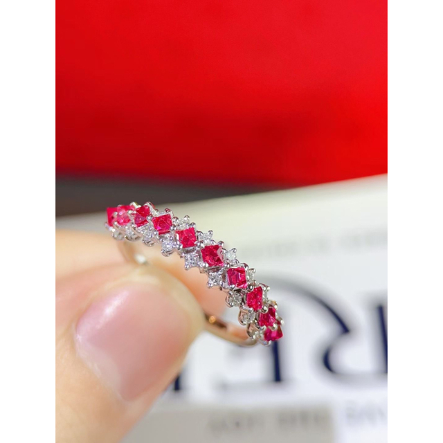 天然スピネル ダイヤ リング 0.7ct k18 ¥ レディースのアクセサリー(リング(指輪))の商品写真