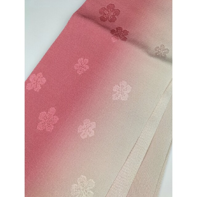 新品 ボカシ 柄半巾帯 単 浴衣 袴下帯 ピンク　桜柄 日本製 レディースの水着/浴衣(浴衣帯)の商品写真
