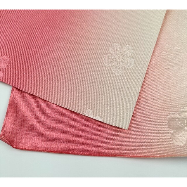 新品 ボカシ 柄半巾帯 単 浴衣 袴下帯 ピンク　桜柄 日本製 レディースの水着/浴衣(浴衣帯)の商品写真