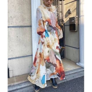 アメリヴィンテージ(Ameri VINTAGE)のぴよ様専用☆UNDRESSED AMELIA INK ART DRESS(ロングワンピース/マキシワンピース)