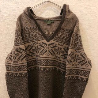 エディーバウアー(Eddie Bauer)の【eddie bauer】エディバウアーUSA物ノルディック柄ニット90s古着(ニット/セーター)