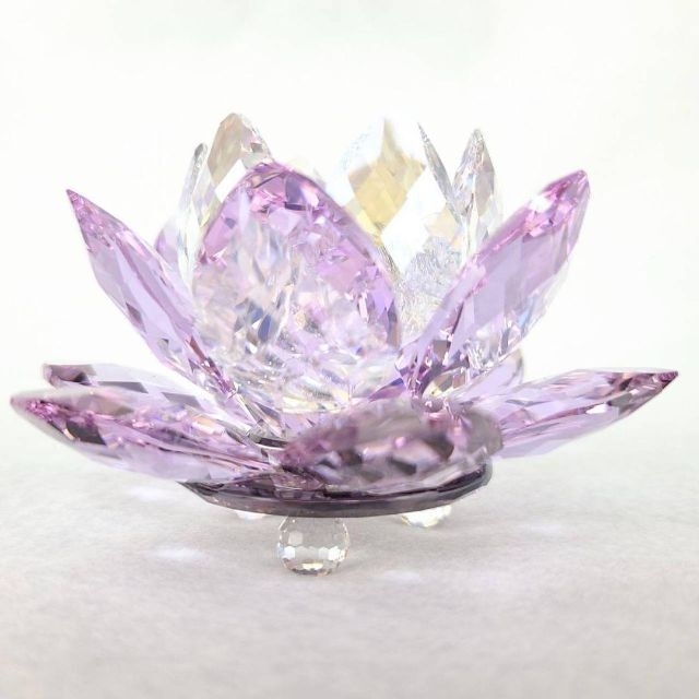 SWAROVSKI スワロフスキー 水蓮 ピンク 花 スイレン ロザリオ - 置物